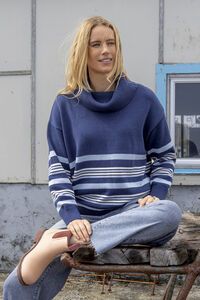 Elm Striped Roll Neck Sweater