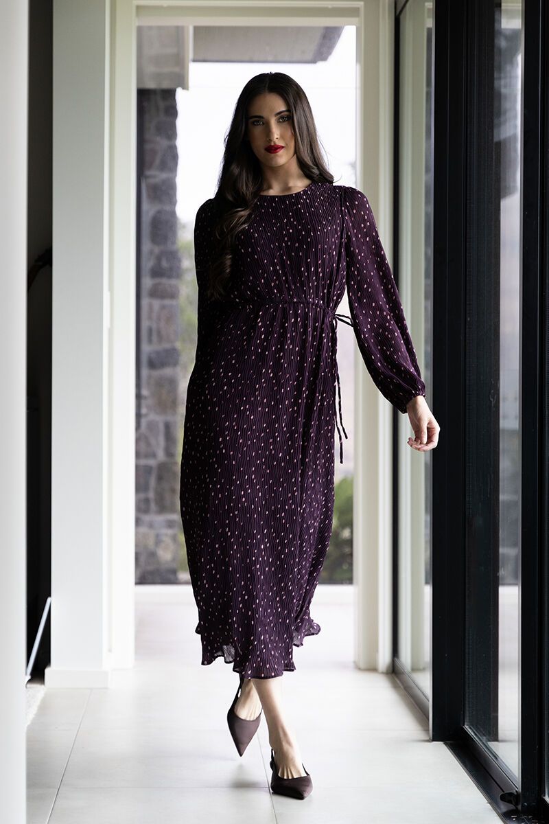 Seeking Lola Cranberry Crush Cat Walk Maxi Dress - Preen Clothing