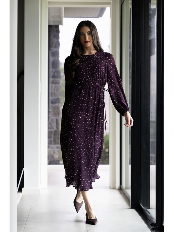 Seeking Lola Cranberry Crush Cat Walk Maxi Dress