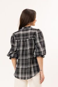 Seeking Lola Blue Check Celia Blouse