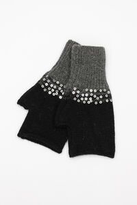 Alice + Lily Wool Angora Fingerless Sequin Gloves