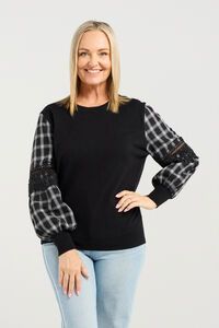 Zafina Lilith Check Lines Top