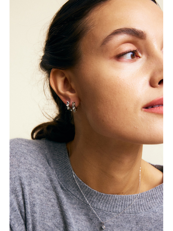 Edblad Peak Hoops Icon Medium Silver Earrings