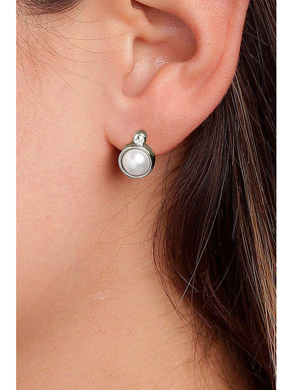 Dyrberg Kern London Silver Pearl Earrings