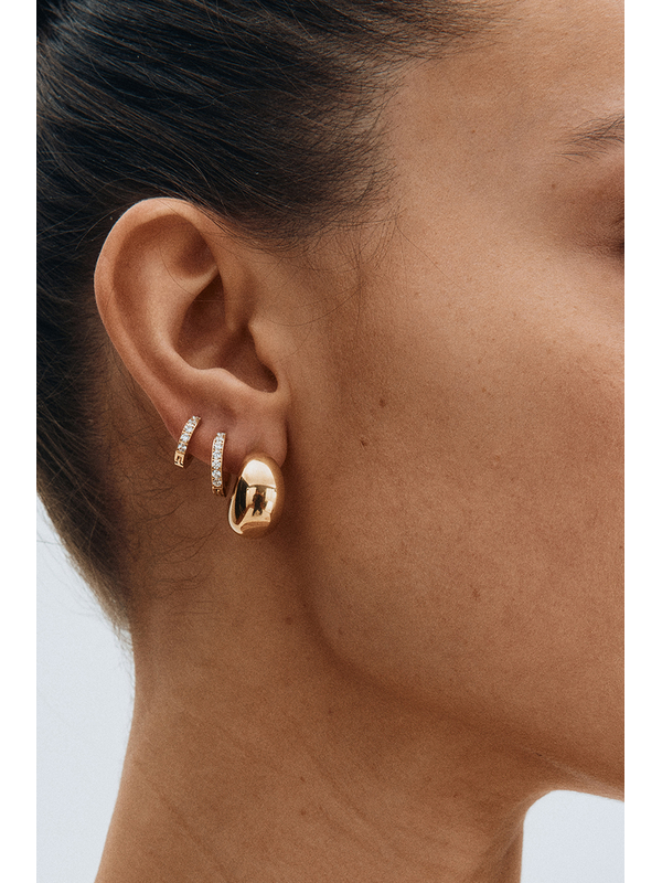 Edblad Glow Medium Hoops Gold Earrings