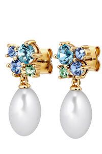 Dyrberg Kern Petun Gold Aqua Pearl Earrings