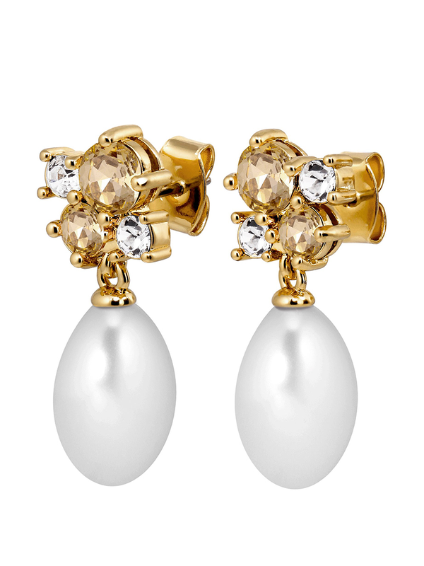 Dyrberg Kern Petun Gold Golden Pearl Earrings