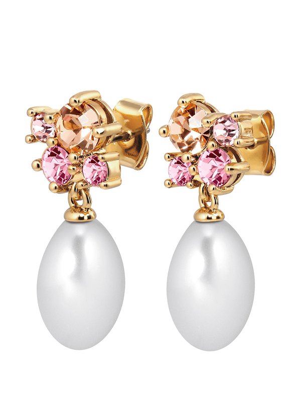 Dyrberg Kern Petun Gold Rose Pearl Earrings