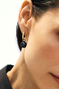 Edblad Aura Hoops Large Black Gold Earrings