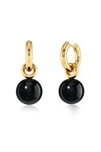 Edblad Aura Hoops Large Black Gold Earrings