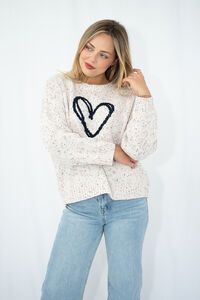 Fria The Label Melange Heart Jumper 