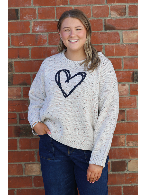 Fria The Label Melange Heart Jumper 