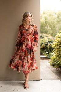 Fria The Label Vintage Peony Button Through Dress