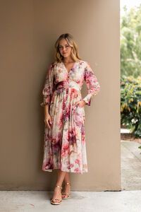 Fria The Label Vintage Peony Button Through Dress