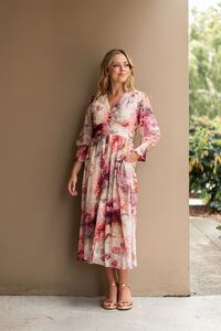 Fria The Label Vintage Peony Button Through Dress