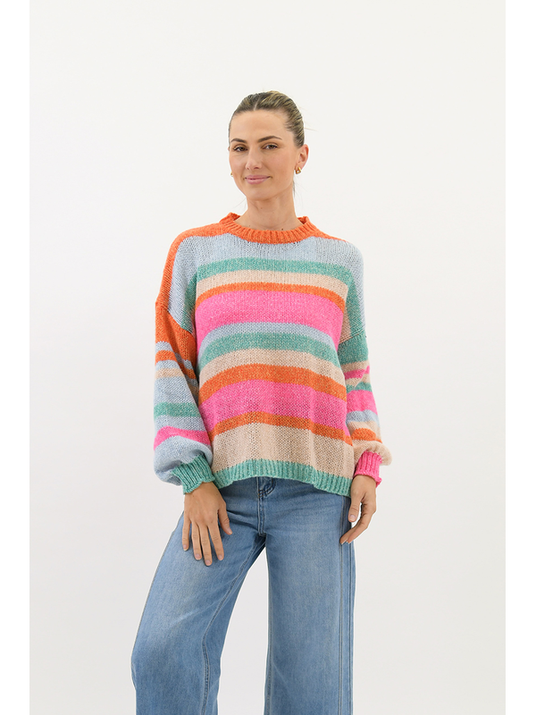 Worthier Ashlyn Rainbow Stripe Knit