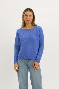 Worthier Azure Wool Blend Soft Brushed Knit Jumper 