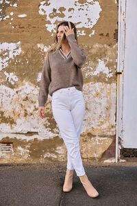 Worthier Darcy Subtle Contrast Neckline Jumper 