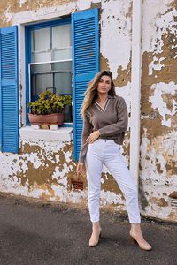 Worthier Darcy Subtle Contrast Neckline Jumper 