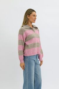 Worthier Mara Stripe Polo Knit