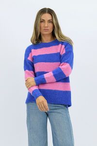 Worthier Mika Wool Blend Relaxed Fit Stripe Knit