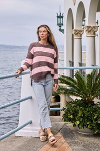 Worthier Mika Wool Blend Relaxed Fit Stripe Knit
