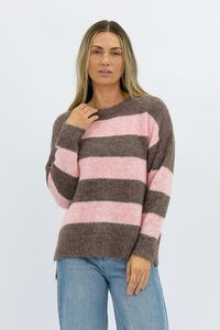 Worthier Mika Wool Blend Relaxed Fit Stripe Knit
