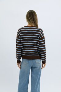 Worthier Tobin Wool Blend Stripe Button Through Cardi