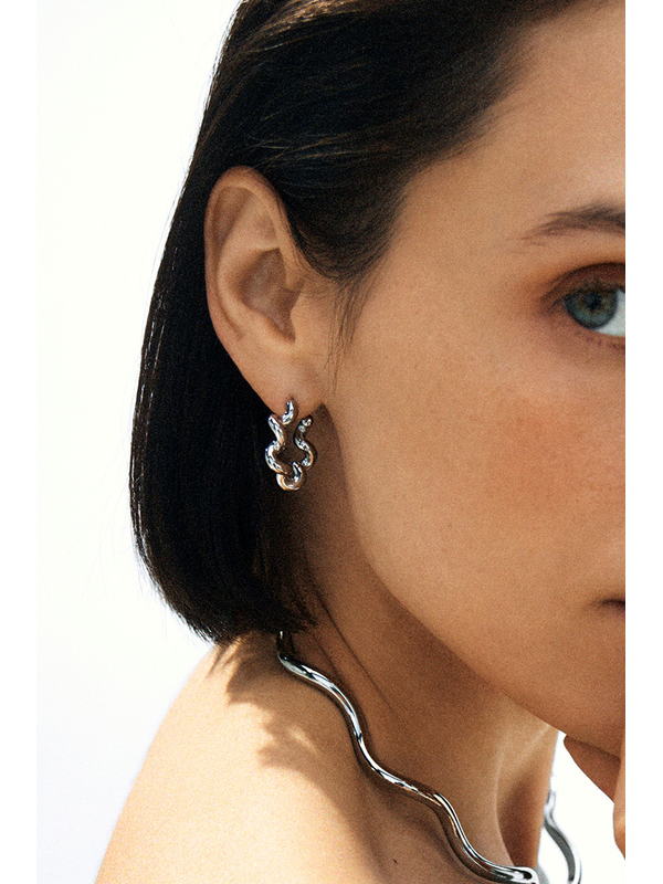 Edblad Spiral Hoops Large Silver Earrings