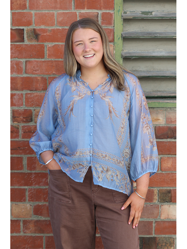 Fria The Label Placement Print Blouse