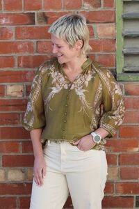 Fria The Label Placement Print Blouse