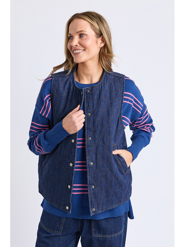Elm Polly Quilted Denim Vest 