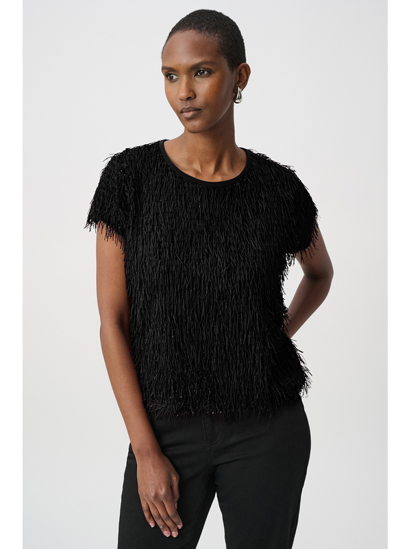 Joseph Ribkoff Novelty Fringe Top