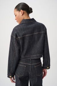 Joseph Ribkoff Statement Button Cropped Denim Jacket
