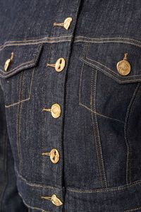 Joseph Ribkoff Statement Button Cropped Denim Jacket