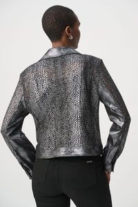 Joseph Ribkoff Foiled Faux Suede Moto Jacket