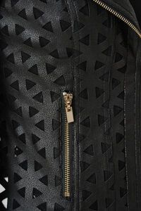 Joseph Ribkoff Foiled Faux Suede & Mesh Moto Jacket