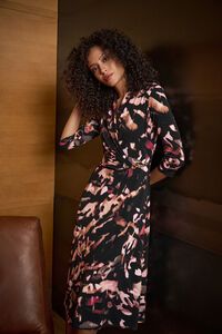 Joseph Ribkoff Printed Silky Knit Fit & Flare Dress