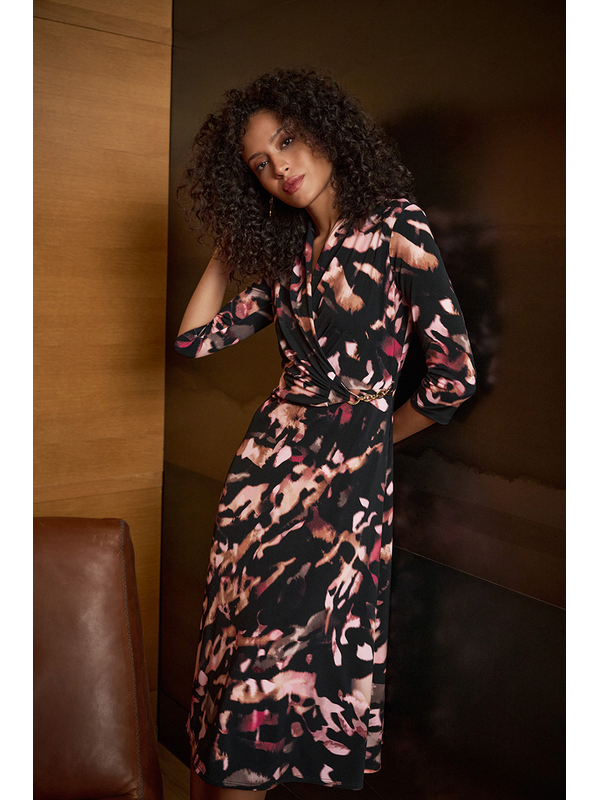 Joseph Ribkoff Printed Silky Knit Fit & Flare Dress