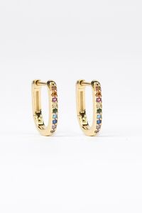 Stella + Gemma Square Hoop Rainbow Crystals 