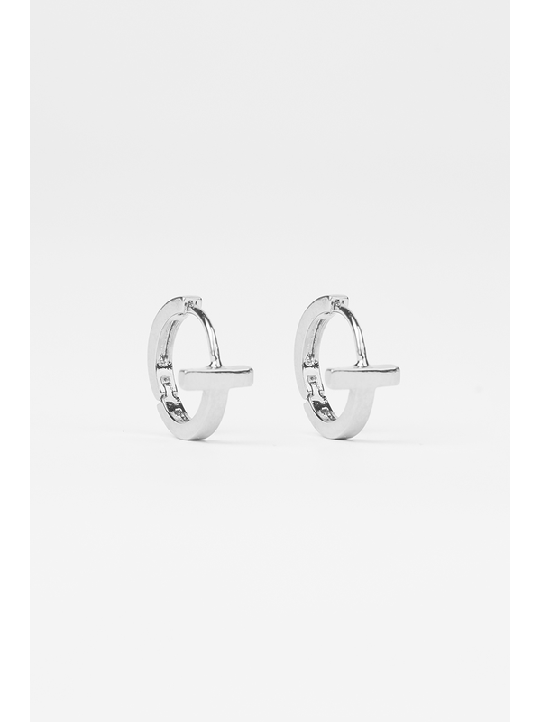 Stella + Gemma Silver Huggie T-bar