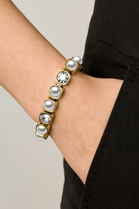 Dyrberg Kern Conian Gold Crystal Pearl Bracelet