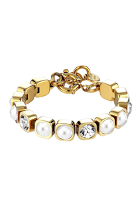 Dyrberg Kern Conian Gold Crystal Pearl Bracelet