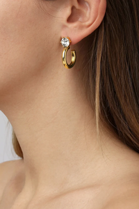 Dyrberg Kern Quinte Gold Crystal Earrings