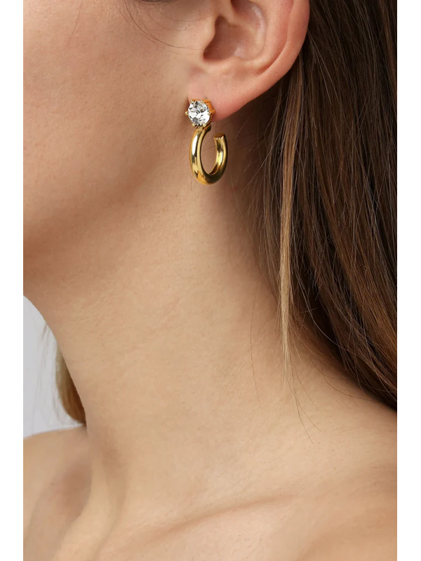 Dyrberg Kern Quinte Gold Crystal Earrings