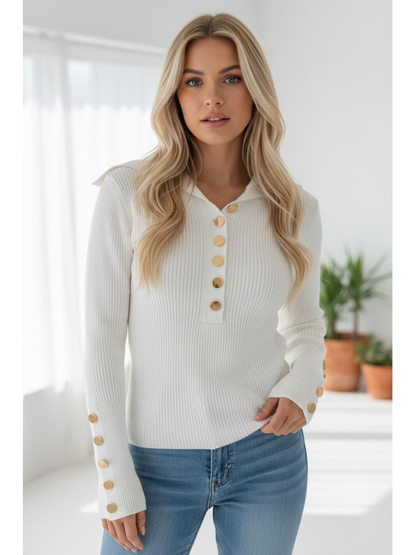 Miracle Rib Collared Polo Knit 