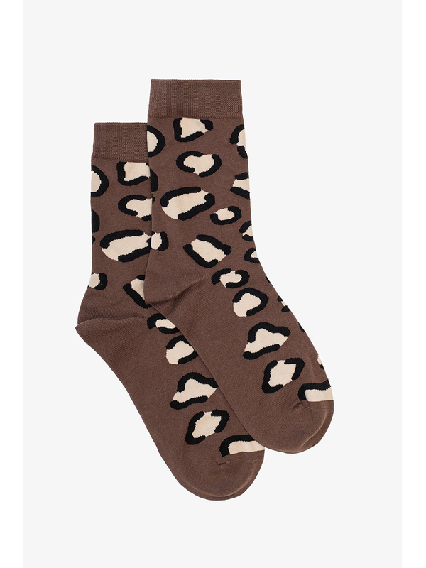 Antler Mocha Leopard Sock