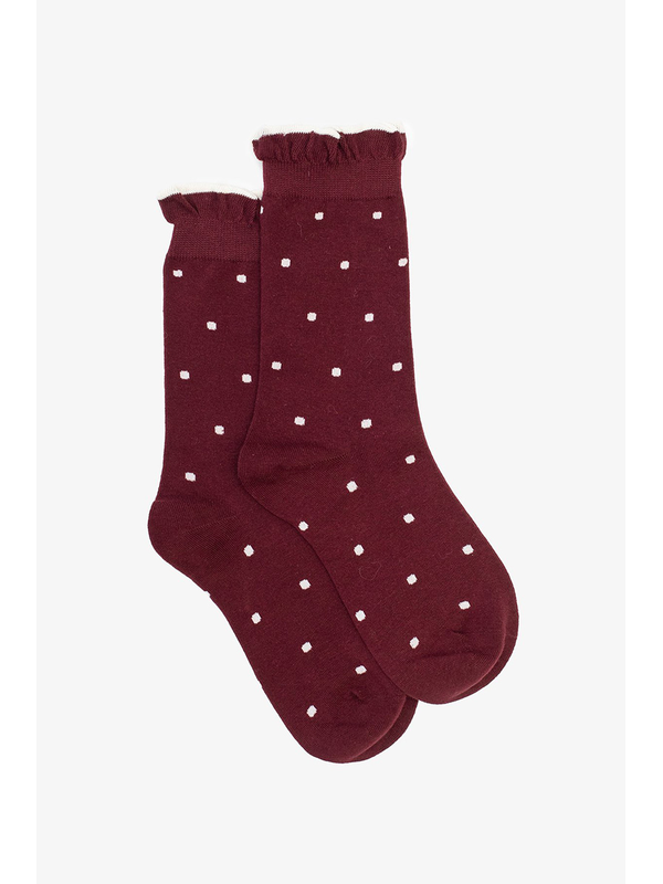 Antler Merlot Ruffle Spot Sock