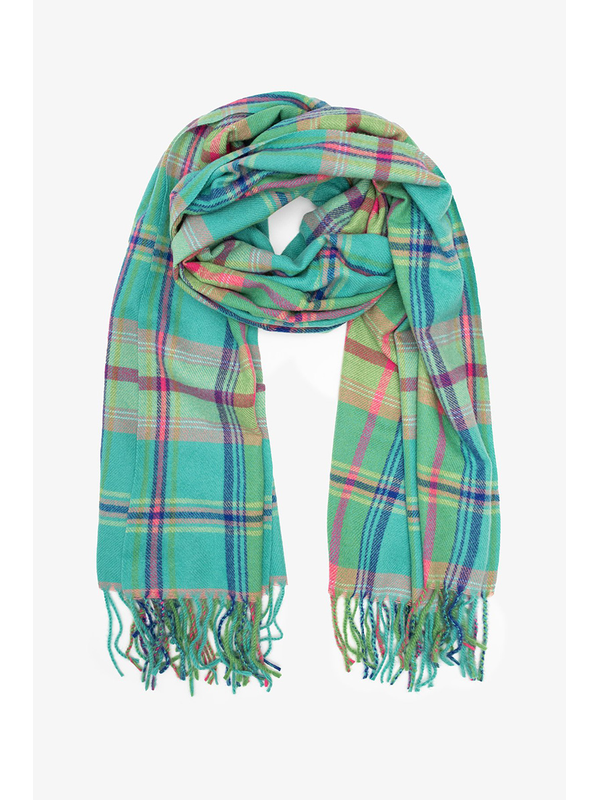 Antler Matcha Plaid Scarf