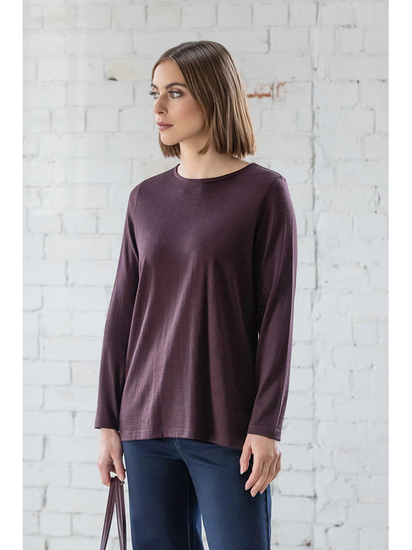 Vassalli Ivey Merino Top with Back Button Placket